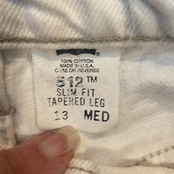 Vintage 90s Levi’s 512 jeans white slim fit tapered leg junior women’s size 13 M - Picture 15 of 16